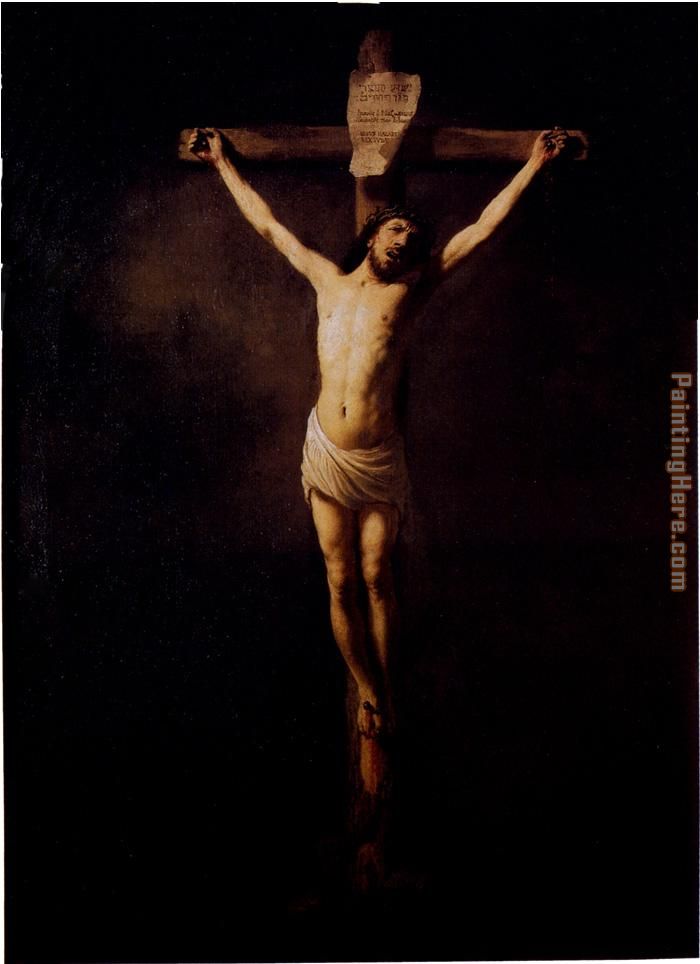 Christ On The Cross painting - Rembrandt Christ On The Cross art painting